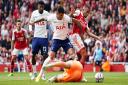 Arsenal\'s Gabriel Jesus scores their second goal against Tottenham