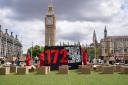 Shelter stage a protest in Parliament Square to highlight the number of people served with a Section 21 eviction notice each day (Image: PA)