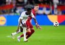 Arsenal's Bukayo Saka attacks for England against Serbia Image: PA