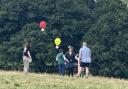 Renee Zellwegger plays Bridget Jones with her two children on Hampstead Heath