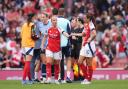 Arsenal's Beth Mead (centre left) and Rosa Kafaji after the Barclays Women's Super League match at the Emirates Stadium, London. Picture date: Sunday September 22, 2024.