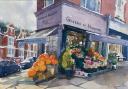 Greens of Highgate by Sue Lees is one of 200 artworks on display at Lauderdale House in a group show by the Highgate Watercolour Group