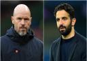 Erik ten Hag (left) could be replaced at Manchester United by Ruben Amorim (right) (PA Images)