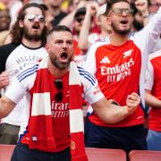 Arsenal fans celebrate