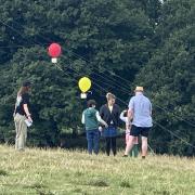 Renee Zellwegger plays Bridget Jones with her two children on Hampstead Heath