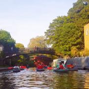 The Rainbow Paddlers of forum+ take to the Regents Canal (Image: forum+)