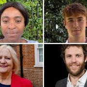 Camden Square candidates, clockwise from top right: Esmeralda Akpoke, James Dicker, Alex Matthews and Tricia Leman