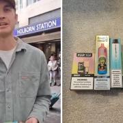 We Vape's Mark Oates (left) bought four illegal vapes in 40 minutes in Holborn and St Pancras