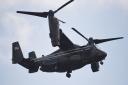 An Osprey helicopter of the US Marine Corps comes into land at the residence of the US Ambassador in London's Regent's Park, where US President Donald Trump is spending Wednesday night. PA: Kirsty O'Connor/PA Images