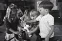 Children during their first day at Diss Infant School, September 12, 1969.