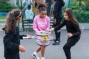 Young girls at their own sports fest