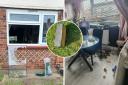A brick was thrown through the home window in Watford.