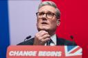 Keir Starmer speaking at the Labour Party conference in Liverpool