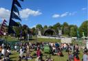 The crowd waiting for the stage to be completed for the delayed start of Heritage Live in 2021