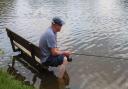 A fisherman throwing himself into the task at the Heath last week