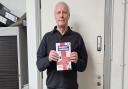 Hackney football fan Steven Hawkings with his book English Football and My (Very Small) Part In It