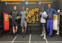 Adrian Martin, Dan Azeez, Oriance Lungu and Brian O'Shaughnessy at Studio 6 gym in Brentwood