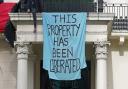 Squatters occupying a mansion in Belgrave Square, central London