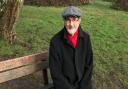 Hunter Davies sits on his and late wife Margaret's bench on Hampstead Heath