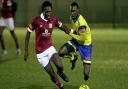 Jorge Djassi-Sambu of Haringey Borough and Joseph Boachie of Potters Bar