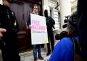 Richard on the steps of the Iranian Embassy to demand Nazanin's return