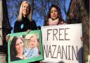 Hampstead and Kilburn MP Tulip Siddiq (right) with then Ham&High editor Emily Banks at a march for Nazanin in 2017