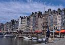 A cyclist in Honfleur harbour