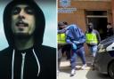 Abdel-Majed Abdel Bary (left) in a Youtube music video and his arrest (right)