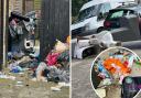 Rubbish dumped next to the flats. Photos: Denica Williams