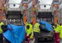 Camden Council's waste collectors were seen putting the tents in a truck (Image: Streets Kitchen/X)