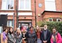 Mayor of Camden Cllr Nazma Rahman, councillors, Camden officers and Dr Jak Beula standing in front of the plaque in honour of Claudia Jones