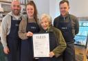 Ben and Grace Osoff with Ben's grandma Vera and chef Tim Peirson