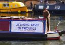 Boaters protested in Little Venice today (March 30)