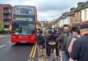 Many people were left queuing for replacement buses