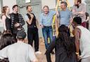 Adrian Dunbar leads the cast of Kiss Me, Kate during a rehearsal at Hampstead Town Hall in Haverstock Hill