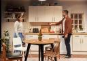 Pearl Chanda as Zoe and Bally Gill as Kash in The Harmony Syndrome at Hampstead Theatre