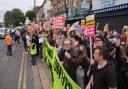 North Finchley community line the streets in a counter protest against far-right riots