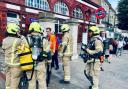 Fire crews outside Belsize Park Tube Station which was closed for more than three hours