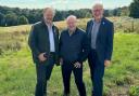 William Upton (left) welcomed Chris Hayward (centre) and Eamonn Mullally, to Hampstead Heath (Image: City of London Corporation)