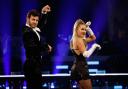 Sarah Hadland and Vito Coppola, during the dress rehearsal for Saturday’s Strictly Come Dancing show on BBC1 (Guy Levy/BBC/PA)