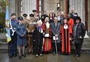 Anne Clarke with dignitaries at the Camden Civic Service on Remembrance Sunday (Image: Camden Council)