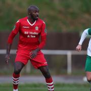 Marvin Morgan of Hornchurch in action against Bognor Regis Town