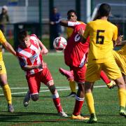 Frenford in action against Hackney Wick in the Len Cordell Memorial Cup