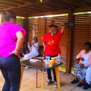 A singalong afternoon tea and garden party hosted by Peabody at St Peter's House on Bethune Road as part of the Hackney Dementia Festival.