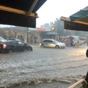 Flooding hits South End Green for the second time in a fortnight on Sunday July 25