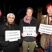 Feminist organisation FiLiA is spearheading a solidarity campaign to free Nazanin. Pictured with Richard Ratcliffe are Freya Papworth, Pragna Patel, and Lisa-marie Taylor CEO of FiLiA