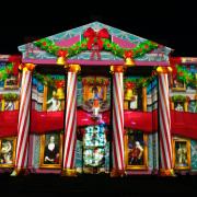 Projections across the front of Kenwood House as part of the new Christmas at Kenwood light trail 2021