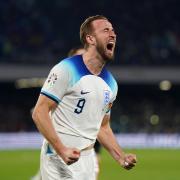 Harry Kane celebrates his 54th goal for England