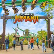 Jermaine and family stayed overnight at Chessington World of Adventures where they have just opened new rides based on the hit Jumanji films