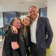 Child and Adolescent Psychiatrist Dr Jon Goldin with Kate Winslet and Mia Threapleton.